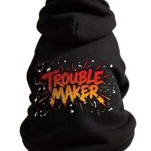 New... Black "Trouble Maker" Dog Hoodie